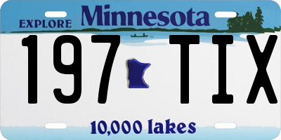 MN license plate 197TIX