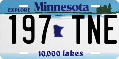 MN license plate 197TNE