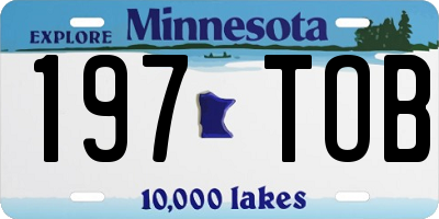 MN license plate 197TOB