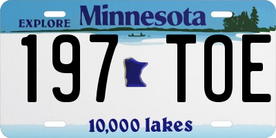 MN license plate 197TOE