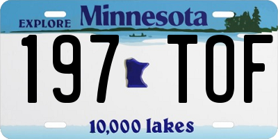 MN license plate 197TOF