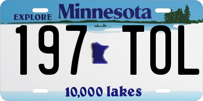 MN license plate 197TOL