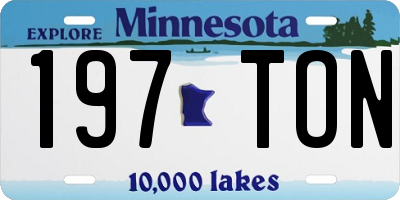 MN license plate 197TON