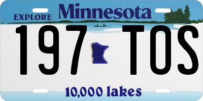 MN license plate 197TOS