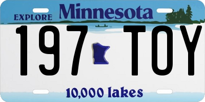 MN license plate 197TOY