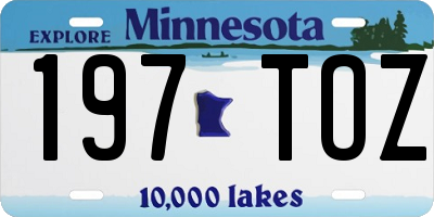 MN license plate 197TOZ