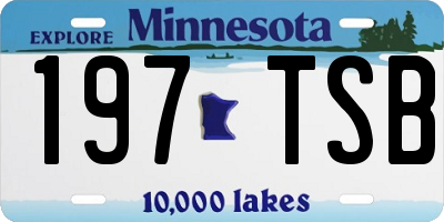 MN license plate 197TSB