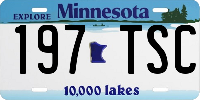 MN license plate 197TSC