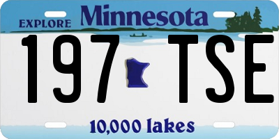 MN license plate 197TSE