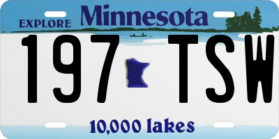 MN license plate 197TSW