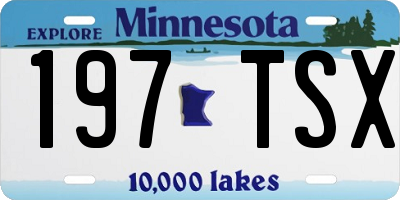 MN license plate 197TSX