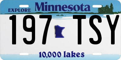 MN license plate 197TSY