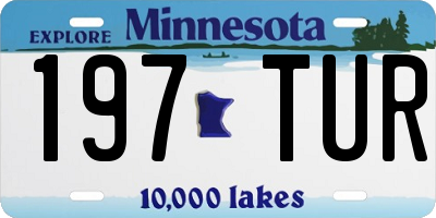 MN license plate 197TUR