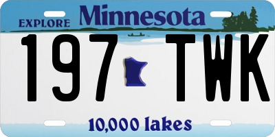 MN license plate 197TWK