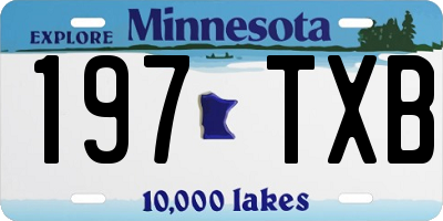 MN license plate 197TXB