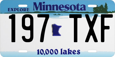 MN license plate 197TXF