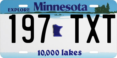 MN license plate 197TXT