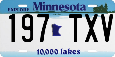 MN license plate 197TXV