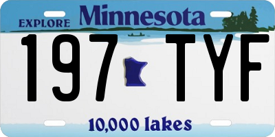 MN license plate 197TYF