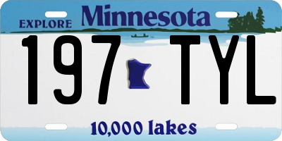 MN license plate 197TYL