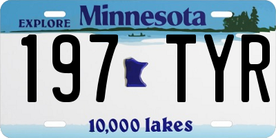 MN license plate 197TYR