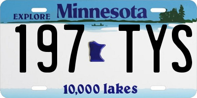 MN license plate 197TYS