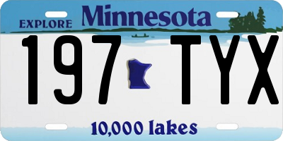 MN license plate 197TYX