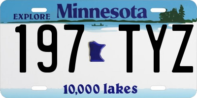 MN license plate 197TYZ