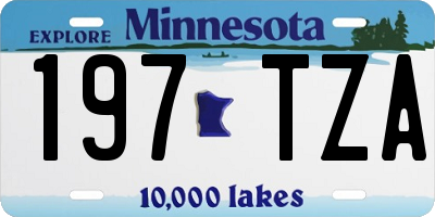 MN license plate 197TZA