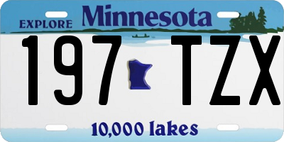 MN license plate 197TZX