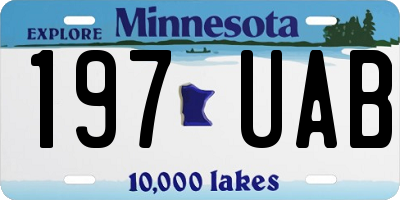 MN license plate 197UAB