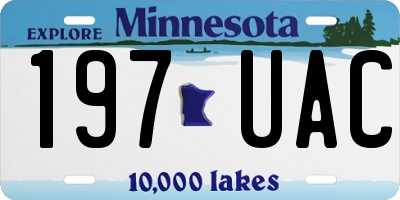 MN license plate 197UAC