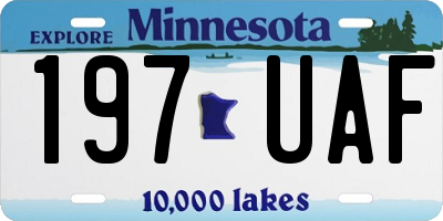 MN license plate 197UAF