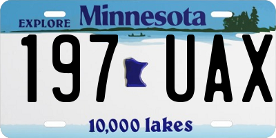 MN license plate 197UAX