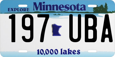 MN license plate 197UBA