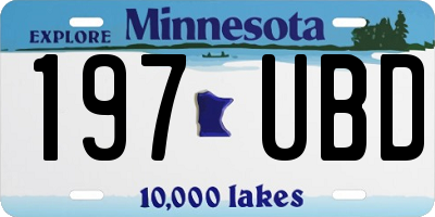 MN license plate 197UBD