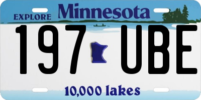 MN license plate 197UBE