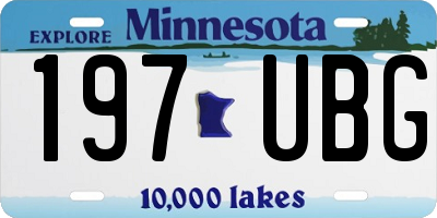 MN license plate 197UBG