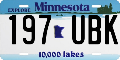 MN license plate 197UBK