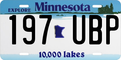 MN license plate 197UBP