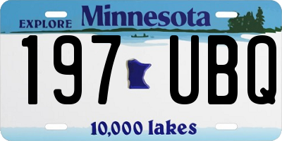 MN license plate 197UBQ