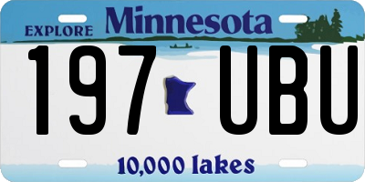 MN license plate 197UBU