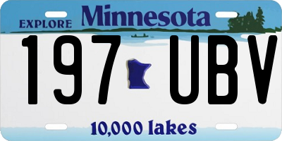MN license plate 197UBV