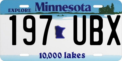 MN license plate 197UBX