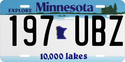 MN license plate 197UBZ