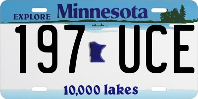 MN license plate 197UCE
