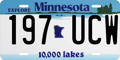 MN license plate 197UCW