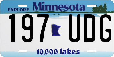 MN license plate 197UDG