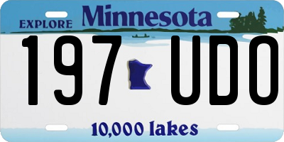 MN license plate 197UDO
