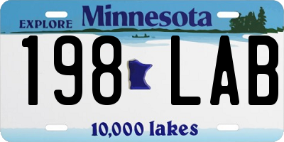 MN license plate 198LAB